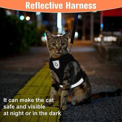 Reflective Adjustable Harness & Leash for Cats and Small Dogs