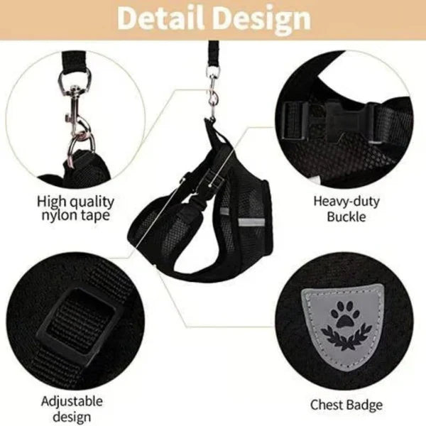 Reflective Adjustable Harness & Leash for Cats and Small Dogs