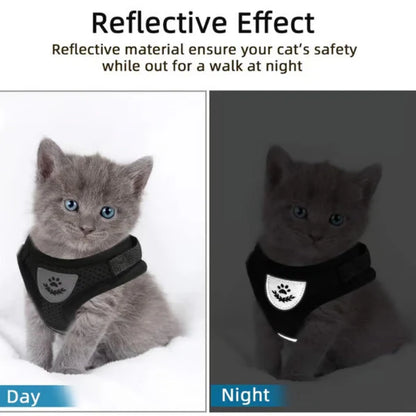 Reflective Adjustable Harness & Leash for Cats and Small Dogs